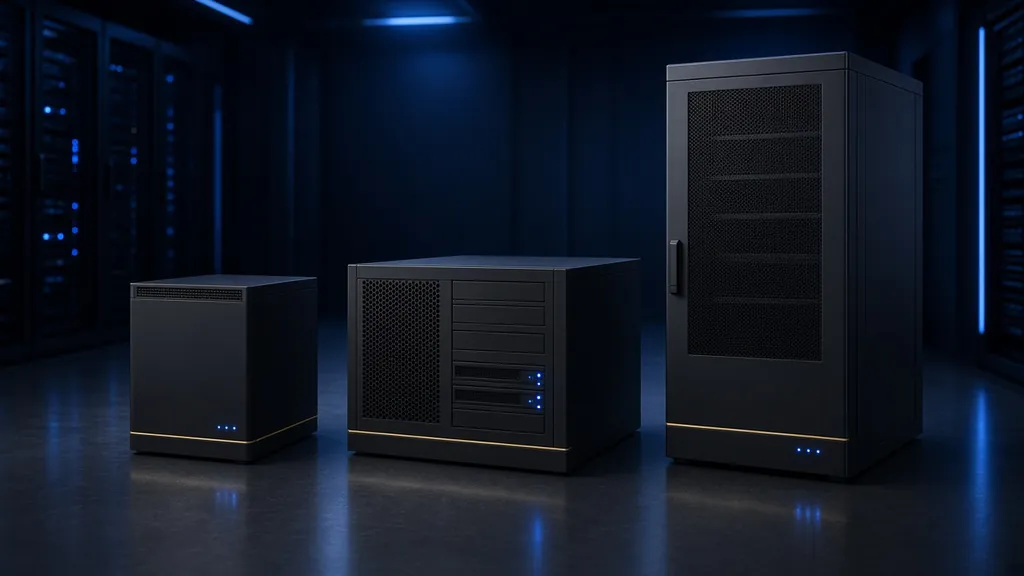 Lineup of three AI appliances of increasing size
