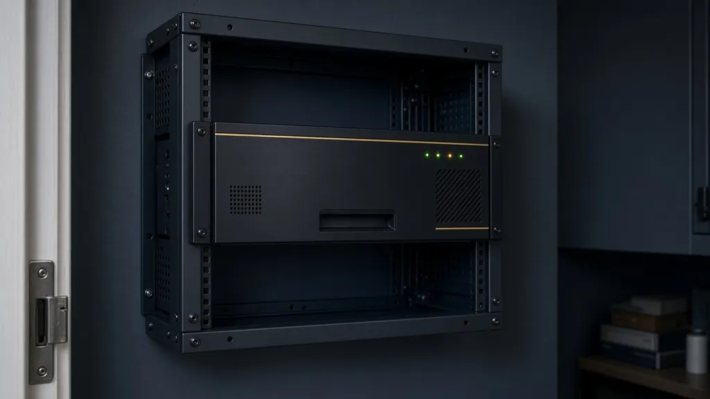 Short-depth rack server installed in a wall-mounted rack