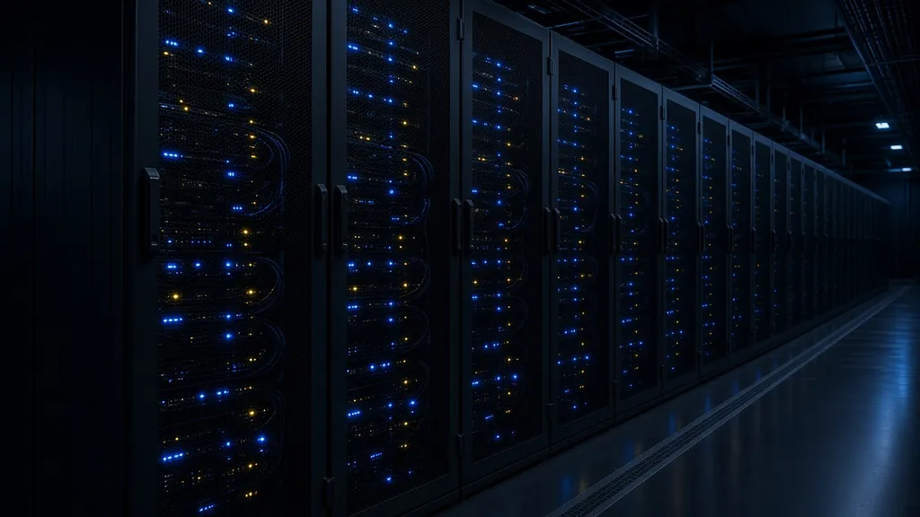 Row of full-height server racks forming a rack-scale AI cluster